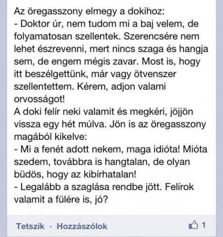 Egy öreglány a dokinál