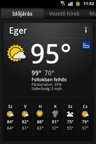 Időjárásjelentés Egerből