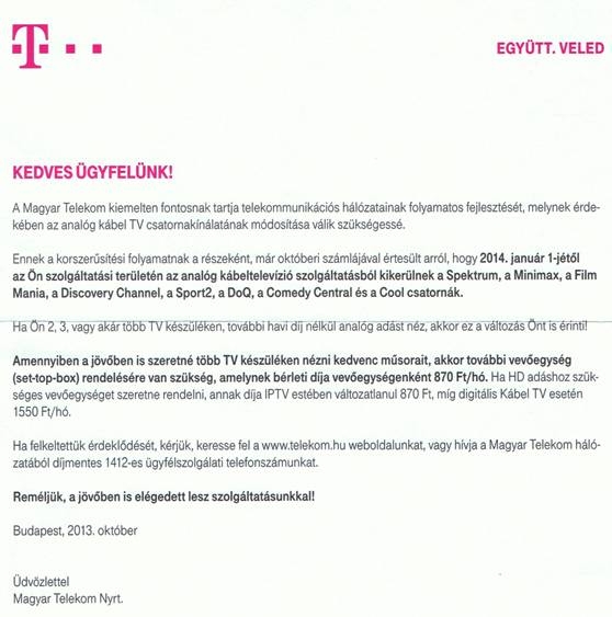 Pofátlan Telekom 
