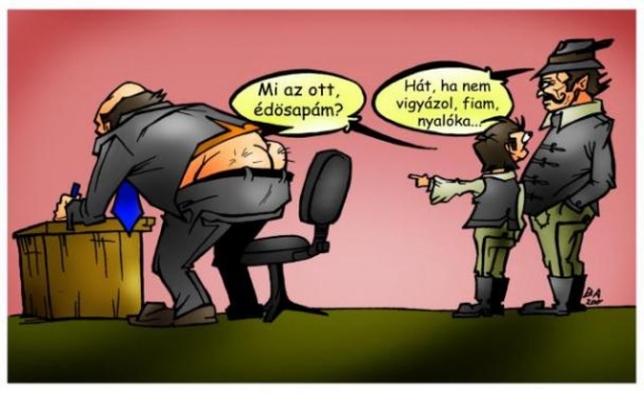 Az öreg székely oktatja a fiát...