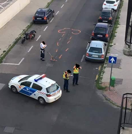 Motoros baleset utáni helyszínelés