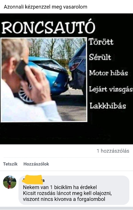 Facebook top komment