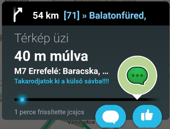 Waze üzenet!