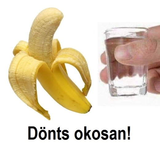 Egy banán kb. 100 kalória, egy féldeci pálesz 60