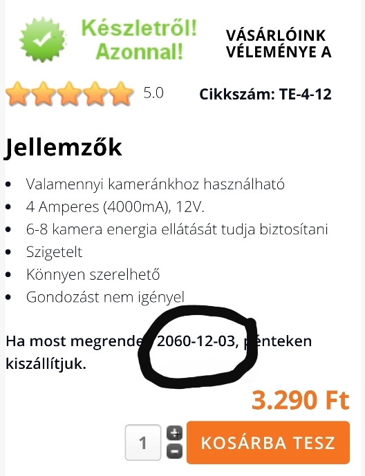 Még jó, hogy van készleten és így gyorsabb