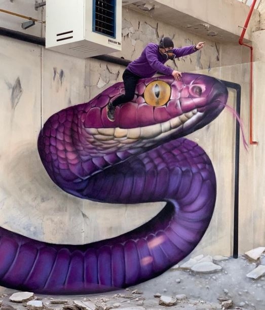 Érdekes 3D graffiti