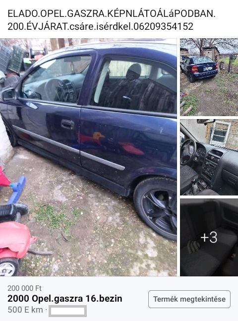 Eladó Opel Gaszra