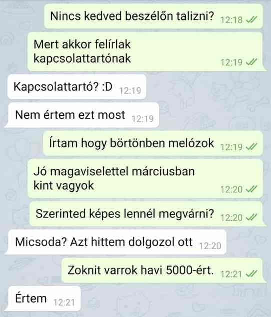 Üzenetváltás egy társkereső oldalon