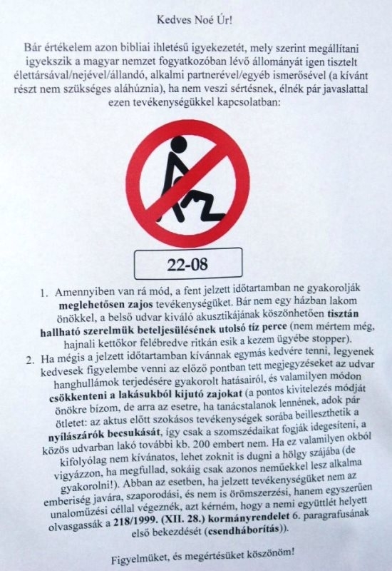 Egy újabb lépcsőházi üzenet