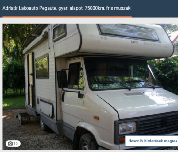 Befutott a nap ajánlata - PEGAUTE lakóautó eladó