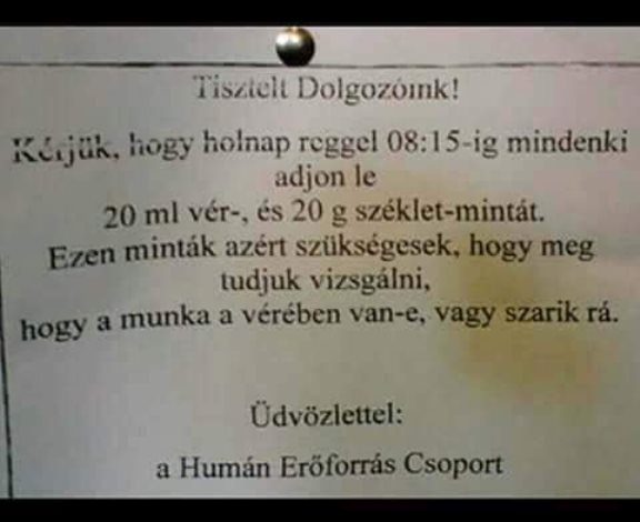 Üzentek az irodából