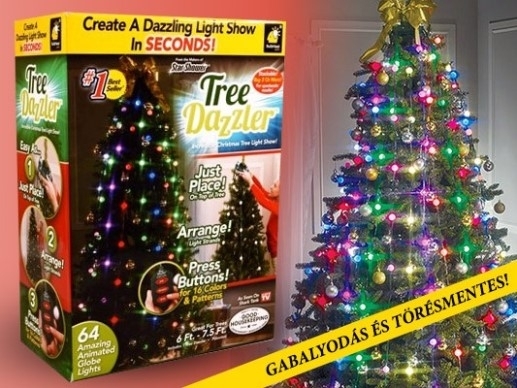 Tree Dazzler karácsonyi fényfüzér – csodálatos fényáradat, 64 LED égővel (x)
