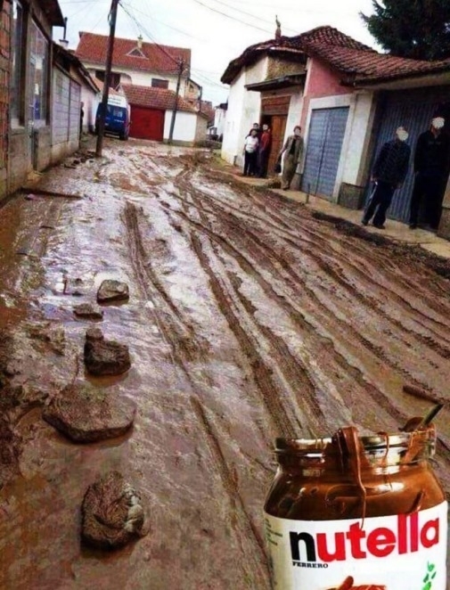 Van ahol enni sincs mit, ezek meg Nutellából építik az utat