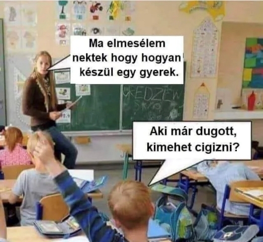 Eközben az iskolai felvilágosító órán