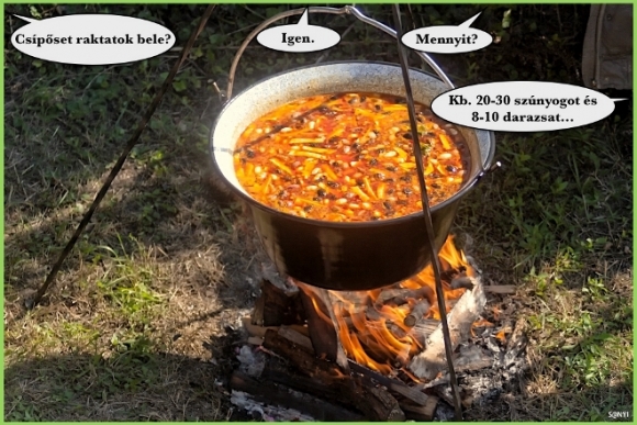 Bográcsolás közben