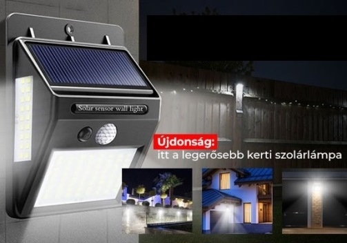 100 LED-es napelemes mozgásérzékelős lámpa (x)