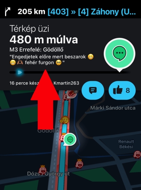 Eközben az M3-ason
