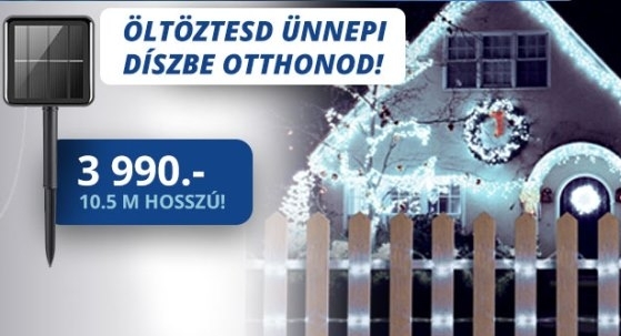 Napelemes 100 micro LED-es fényfüzér (x)