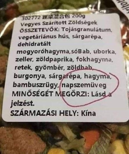 Felsorolták az összetevőket